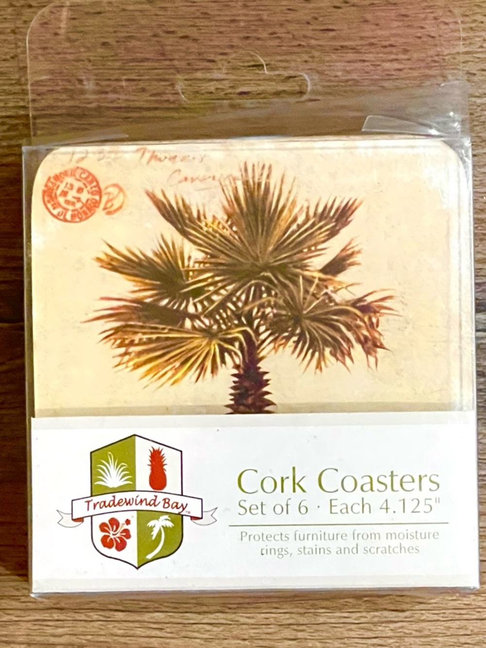 Tradewind Bay Palm Tree Cork Coaster Set!
